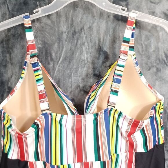 Cacique Swim Lightly Lined Balconette Stripped and Black 46 DDD - Picture 5 of 8